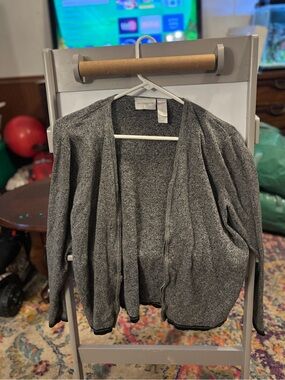 Liz Claiborne Gray Open-Front Cardigan Sweater